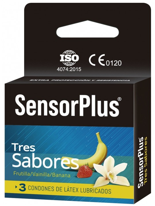 Preservativos SensorPlus Tres Sabores